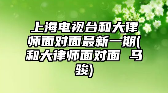 上海電視臺和大律師面對面最新一期(和大律師面對面 馬駿)