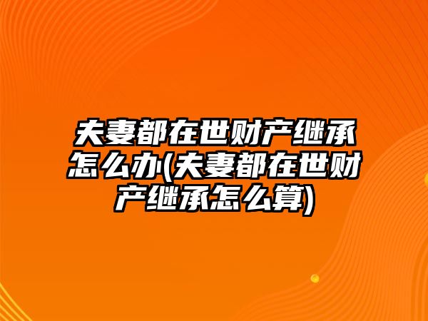 夫妻都在世財(cái)產(chǎn)繼承怎么辦(夫妻都在世財(cái)產(chǎn)繼承怎么算)