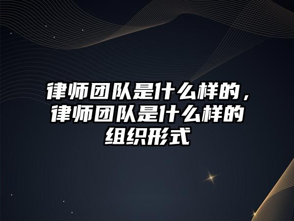 律師團(tuán)隊(duì)是什么樣的，律師團(tuán)隊(duì)是什么樣的組織形式