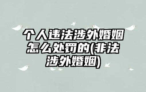 個人違法涉外婚姻怎么處罰的(非法涉外婚姻)