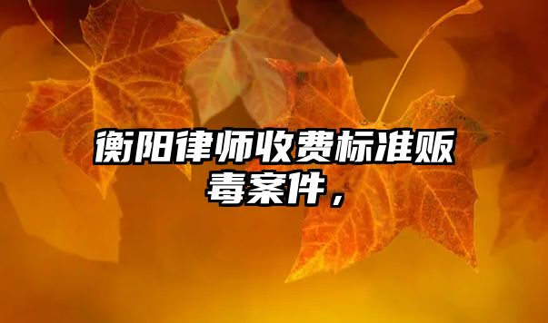 衡陽律師收費標準販毒案件，