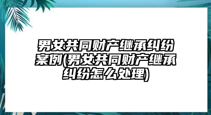 男女共同財(cái)產(chǎn)繼承糾紛案例(男女共同財(cái)產(chǎn)繼承糾紛怎么處理)