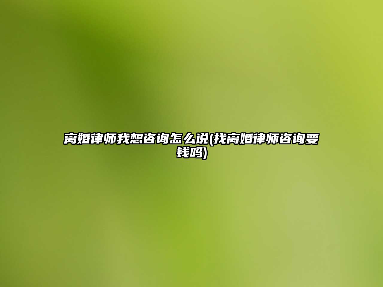 離婚律師我想咨詢怎么說(找離婚律師咨詢要錢嗎)