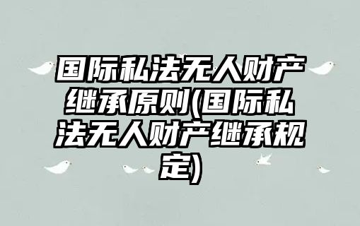 國(guó)際私法無人財(cái)產(chǎn)繼承原則(國(guó)際私法無人財(cái)產(chǎn)繼承規(guī)定)