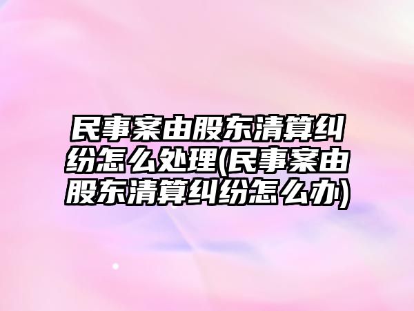 民事案由股東清算糾紛怎么處理(民事案由股東清算糾紛怎么辦)