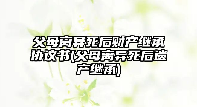 父母離異死后財(cái)產(chǎn)繼承協(xié)議書(父母離異死后遺產(chǎn)繼承)