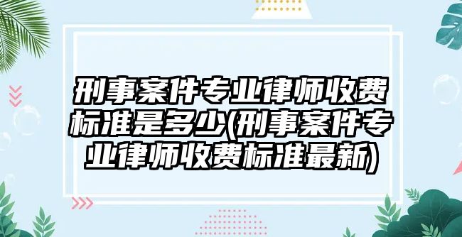 刑事案件專業律師收費標準是多少(刑事案件專業律師收費標準最新)