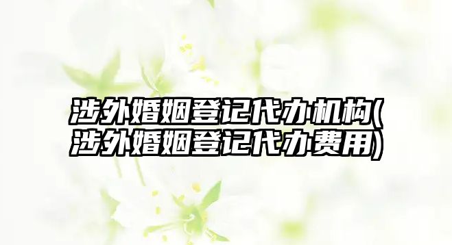 涉外婚姻登記代辦機構(涉外婚姻登記代辦費用)