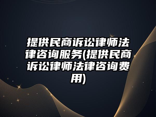 提供民商訴訟律師法律咨詢服務(提供民商訴訟律師法律咨詢費用)