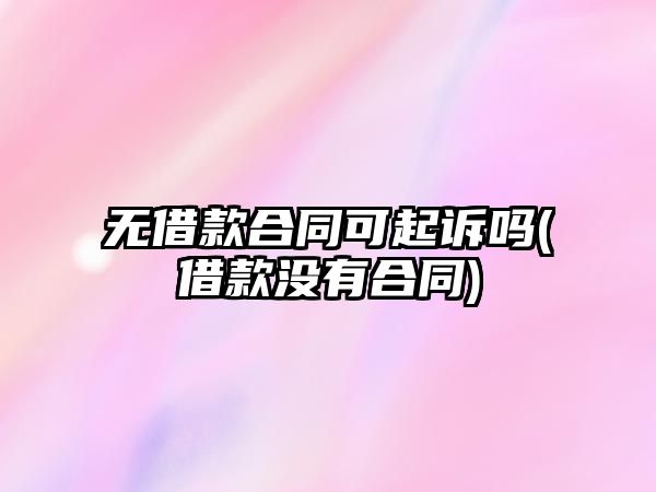 無借款合同可起訴嗎(借款沒有合同)