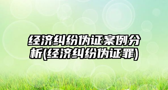 經濟糾紛偽證案例分析(經濟糾紛偽證罪)