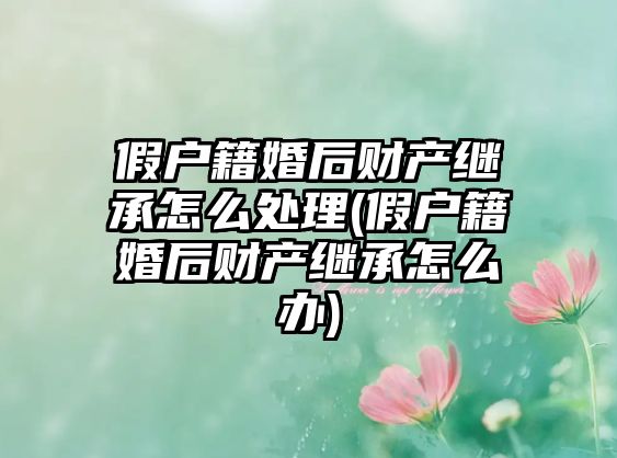 假戶籍婚后財產繼承怎么處理(假戶籍婚后財產繼承怎么辦)