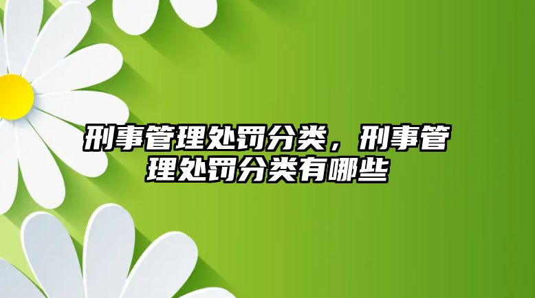 刑事管理處罰分類，刑事管理處罰分類有哪些