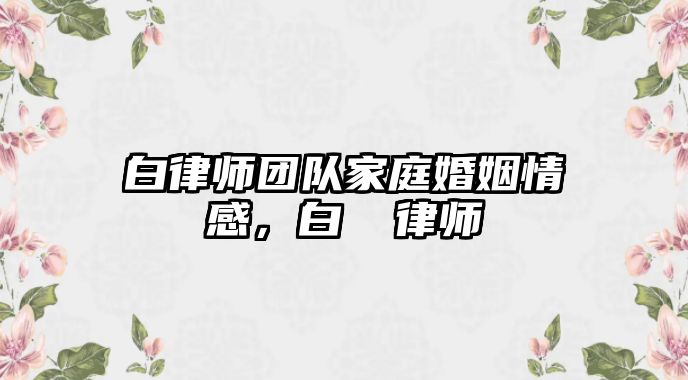 白律師團隊家庭婚姻情感，白皛 律師