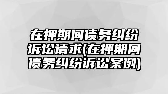 在押期間債務糾紛訴訟請求(在押期間債務糾紛訴訟案例)