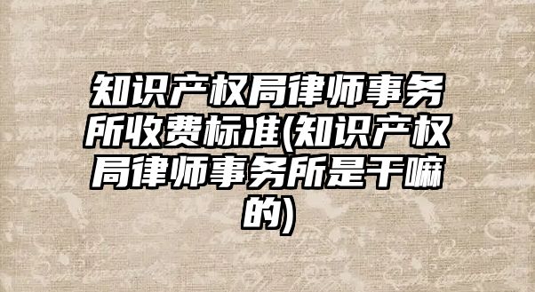 知識產權局律師事務所收費標準(知識產權局律師事務所是干嘛的)