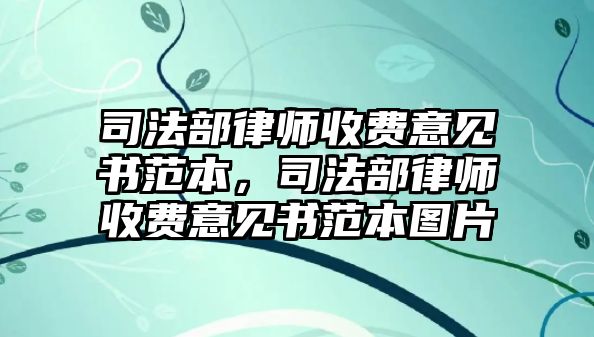 司法部律師收費意見書范本，司法部律師收費意見書范本圖片