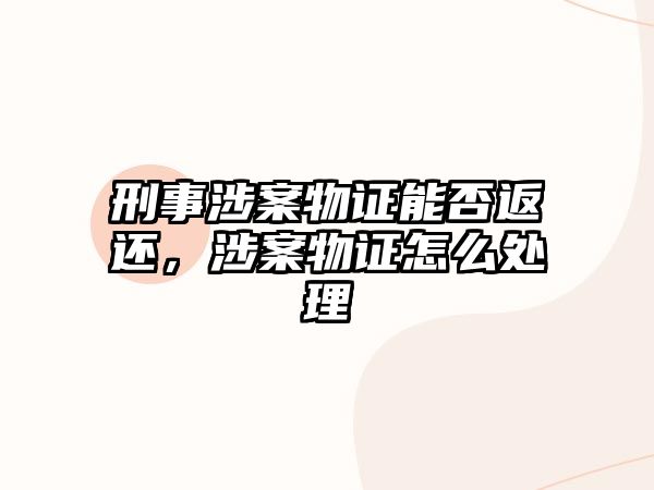 刑事涉案物證能否返還，涉案物證怎么處理