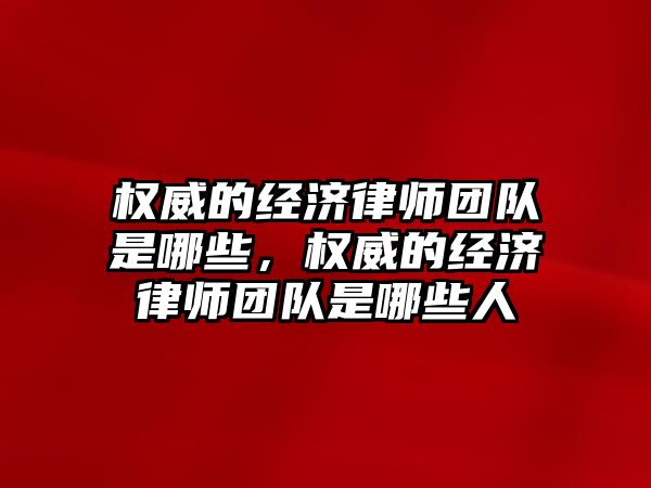 權威的經濟律師團隊是哪些，權威的經濟律師團隊是哪些人