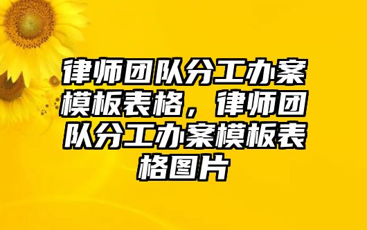 律師團隊分工辦案模板表格，律師團隊分工辦案模板表格圖片