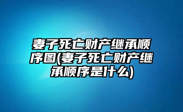 妻子死亡財(cái)產(chǎn)繼承順序圖(妻子死亡財(cái)產(chǎn)繼承順序是什么)