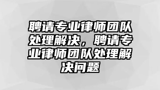 聘請專業律師團隊處理解決，聘請專業律師團隊處理解決問題