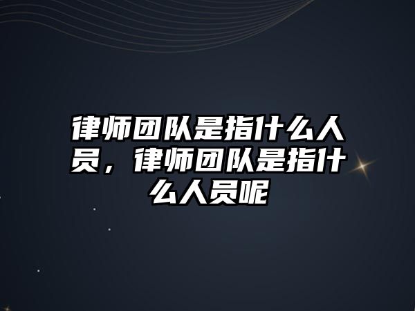 律師團(tuán)隊是指什么人員，律師團(tuán)隊是指什么人員呢