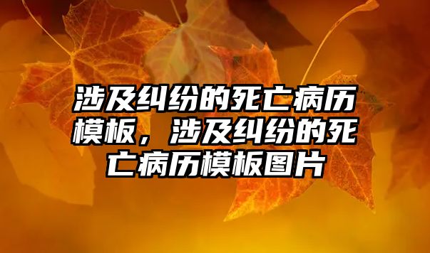 涉及糾紛的死亡病歷模板，涉及糾紛的死亡病歷模板圖片