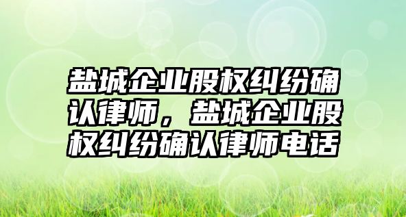 鹽城企業(yè)股權(quán)糾紛確認(rèn)律師，鹽城企業(yè)股權(quán)糾紛確認(rèn)律師電話