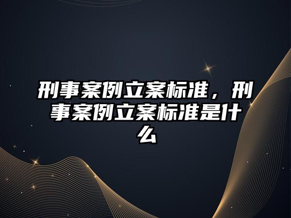 刑事案例立案標準，刑事案例立案標準是什么