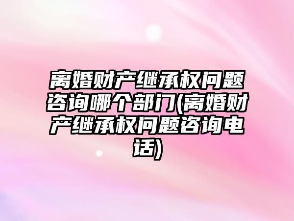 離婚財產繼承權問題咨詢哪個部門(離婚財產繼承權問題咨詢電話)