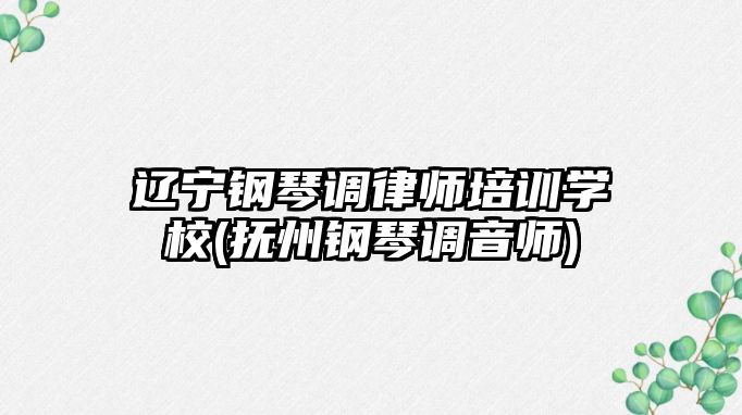 遼寧鋼琴調律師培訓學校(撫州鋼琴調音師)