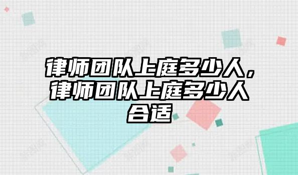 律師團隊上庭多少人，律師團隊上庭多少人合適